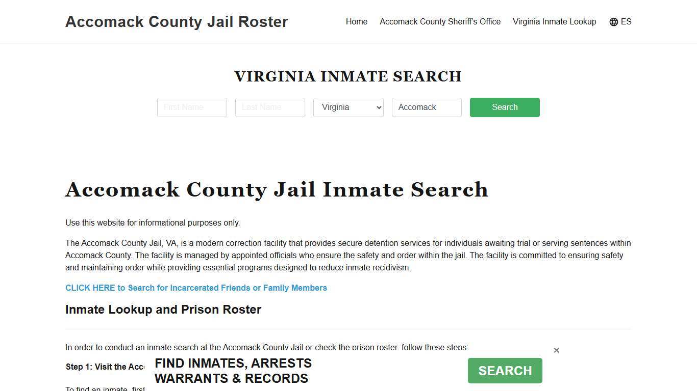 Accomack County Jail Roster Lookup, VA, Inmate Search